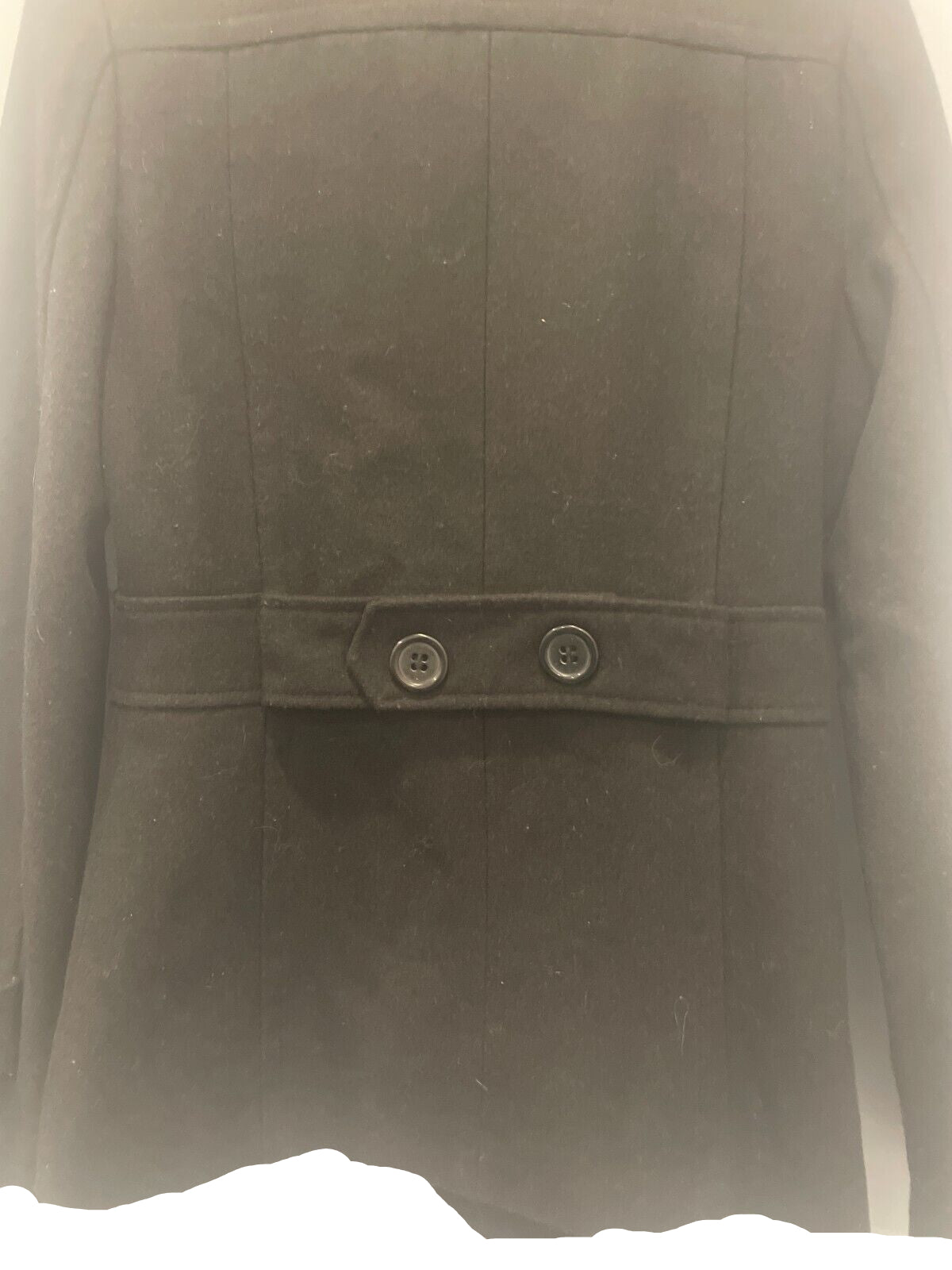 Women Size XS Wool Coffee Shop Black Pea Coat Jacket Coffeeshop Company - Very Good