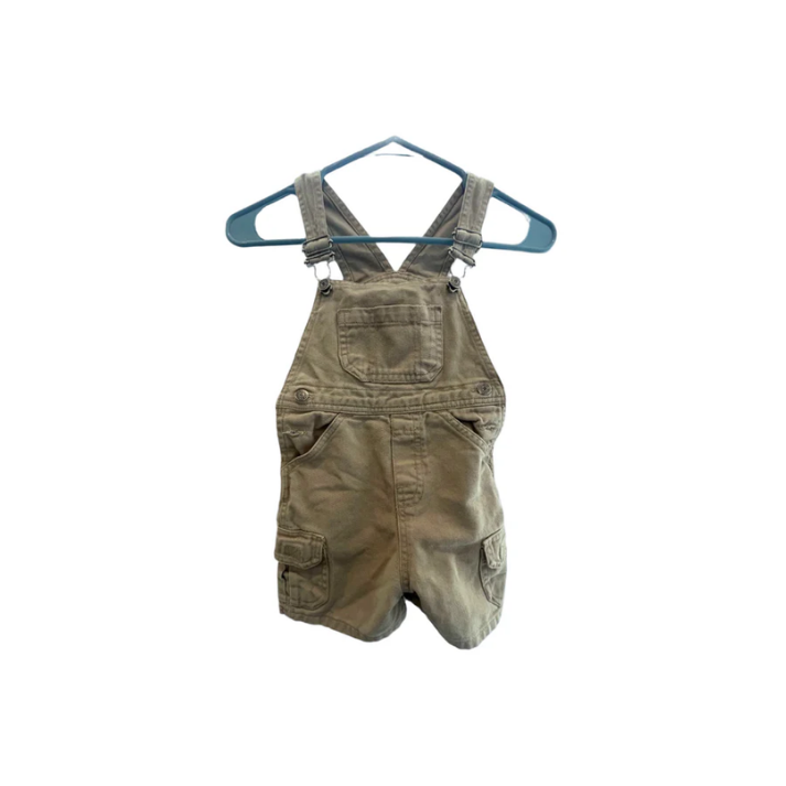 Unisex boys and girls Cherokee Khaki Overalls sz 4t 100 cotton - Very Good
