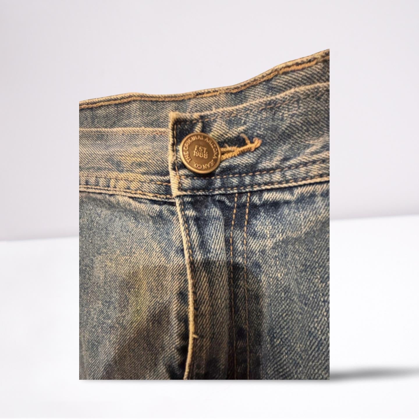 Arizona Mens Jeans Denim Carpenter Faded Relaxed Fit Straight - Blue - 40x32 - Like New