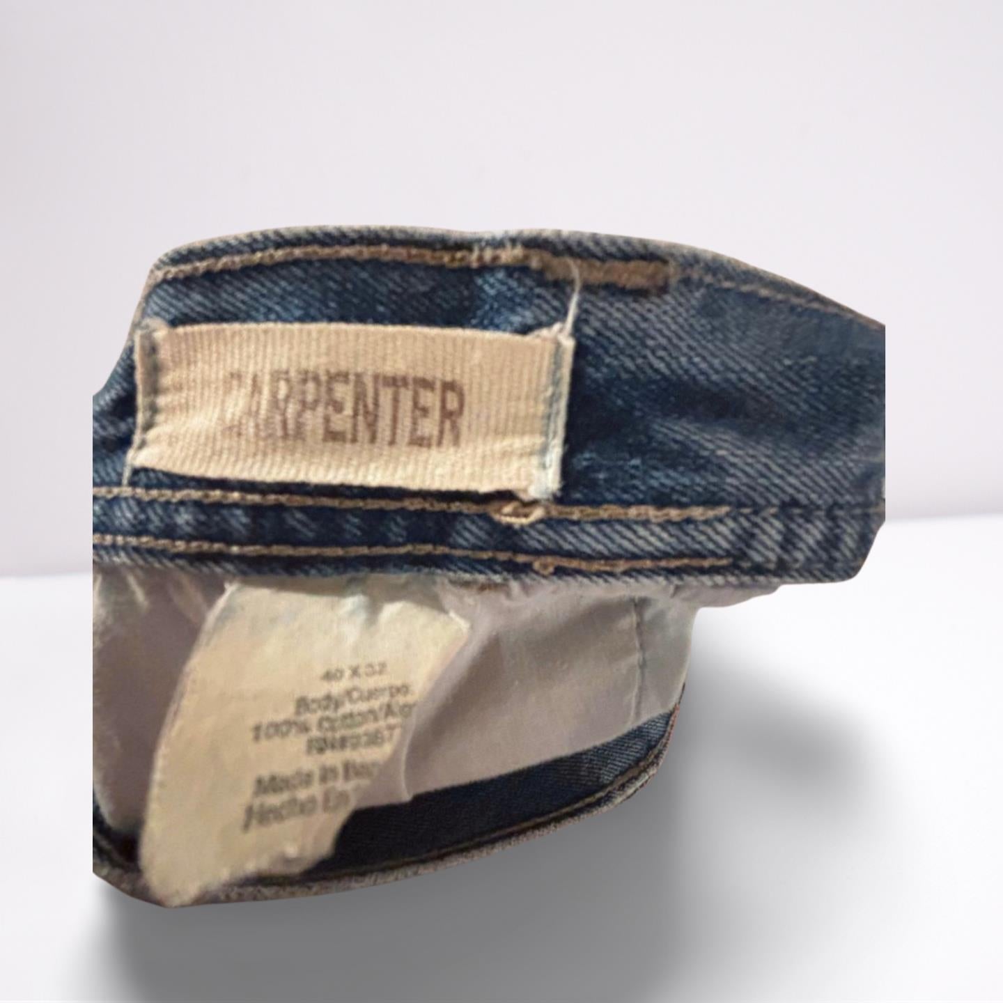 Arizona Mens Jeans Denim Carpenter Faded Relaxed Fit Straight - Blue - 40x32 - Like New