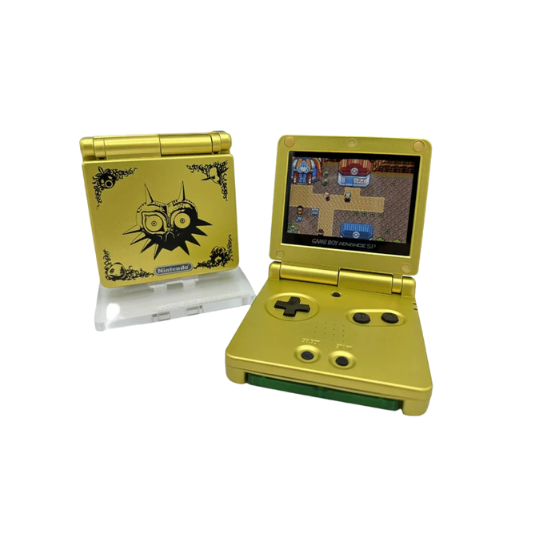Nintendo Game Boy Advance SP Console - GoldBlack - Zelda Majoras Mask Edition - Custom Built