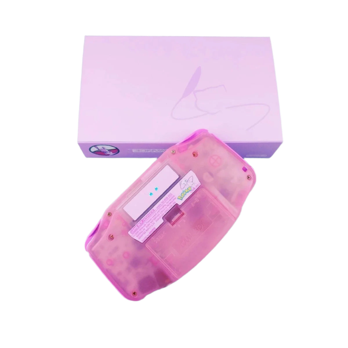 Nintendo Game Boy Advance Video Game Console - Pink - Pokemon Mew Edition - Custom Built