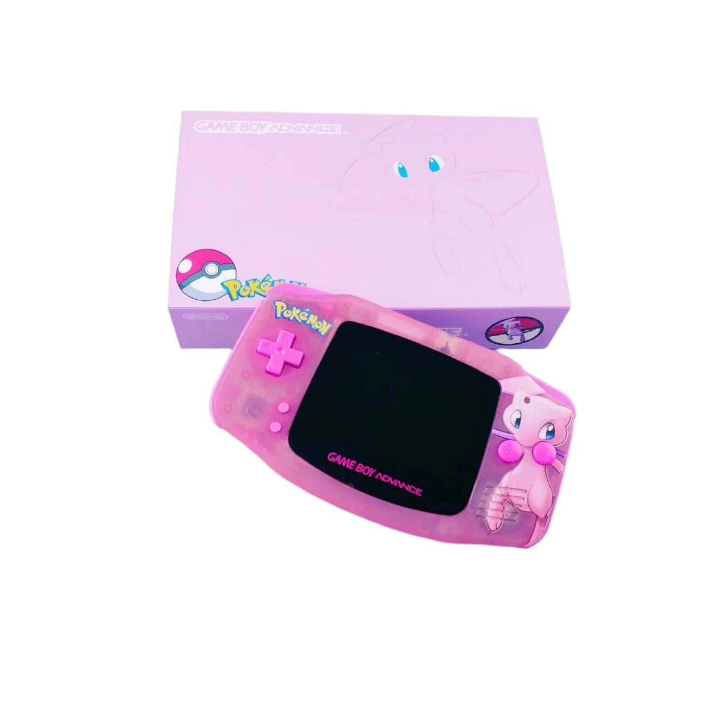 Nintendo Game Boy Advance Video Game Console - Pink - Pokemon Mew Edition - Custom Built