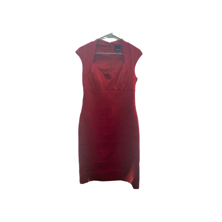 Melrose Womens Dress Cap Sleeve Knee Length Cocktail Chic - Red - 10 - Very Good