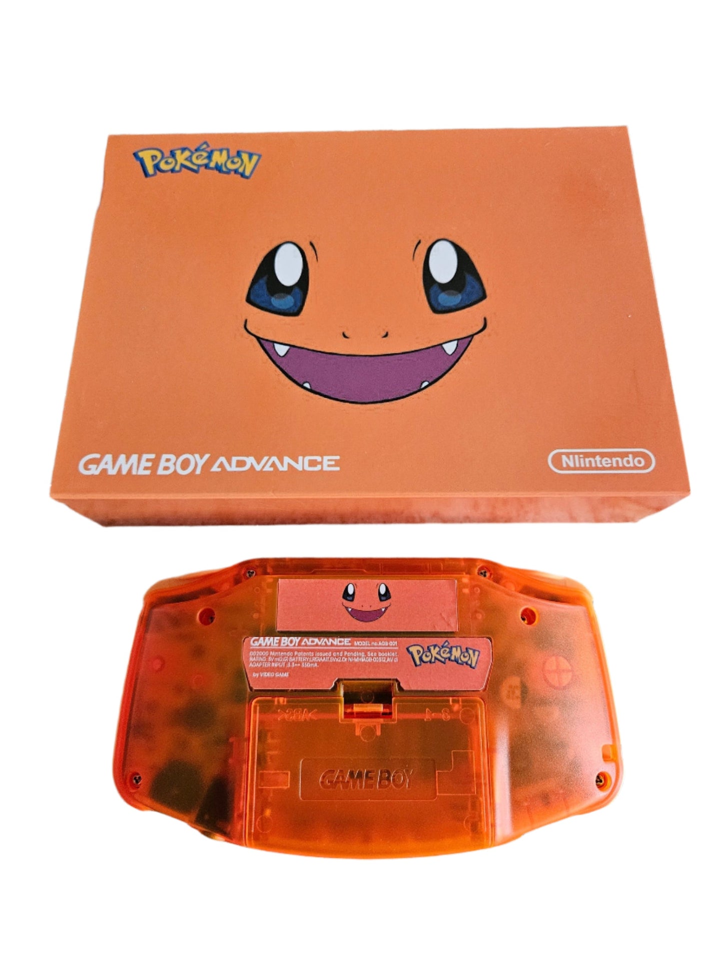 Nintendo Game Boy Advance Video Game Console - Orange - Pokemon Charmander Edition - Custom Built