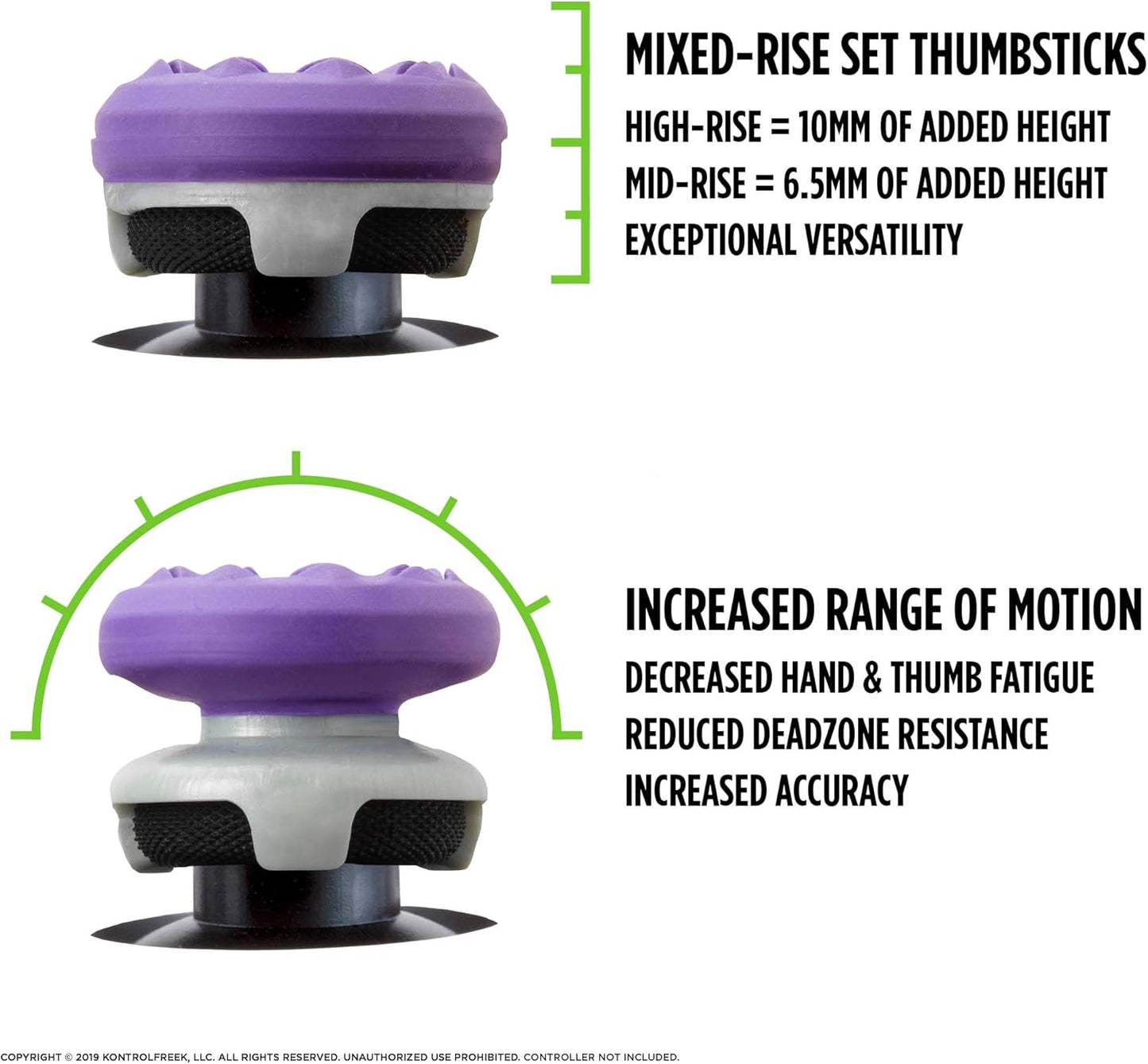 KontrolFreek FPSFreek Galaxy Purple Thumbsticks - Xbox SeriesX|S & One - Mixed‑Rise Dual Grip - New