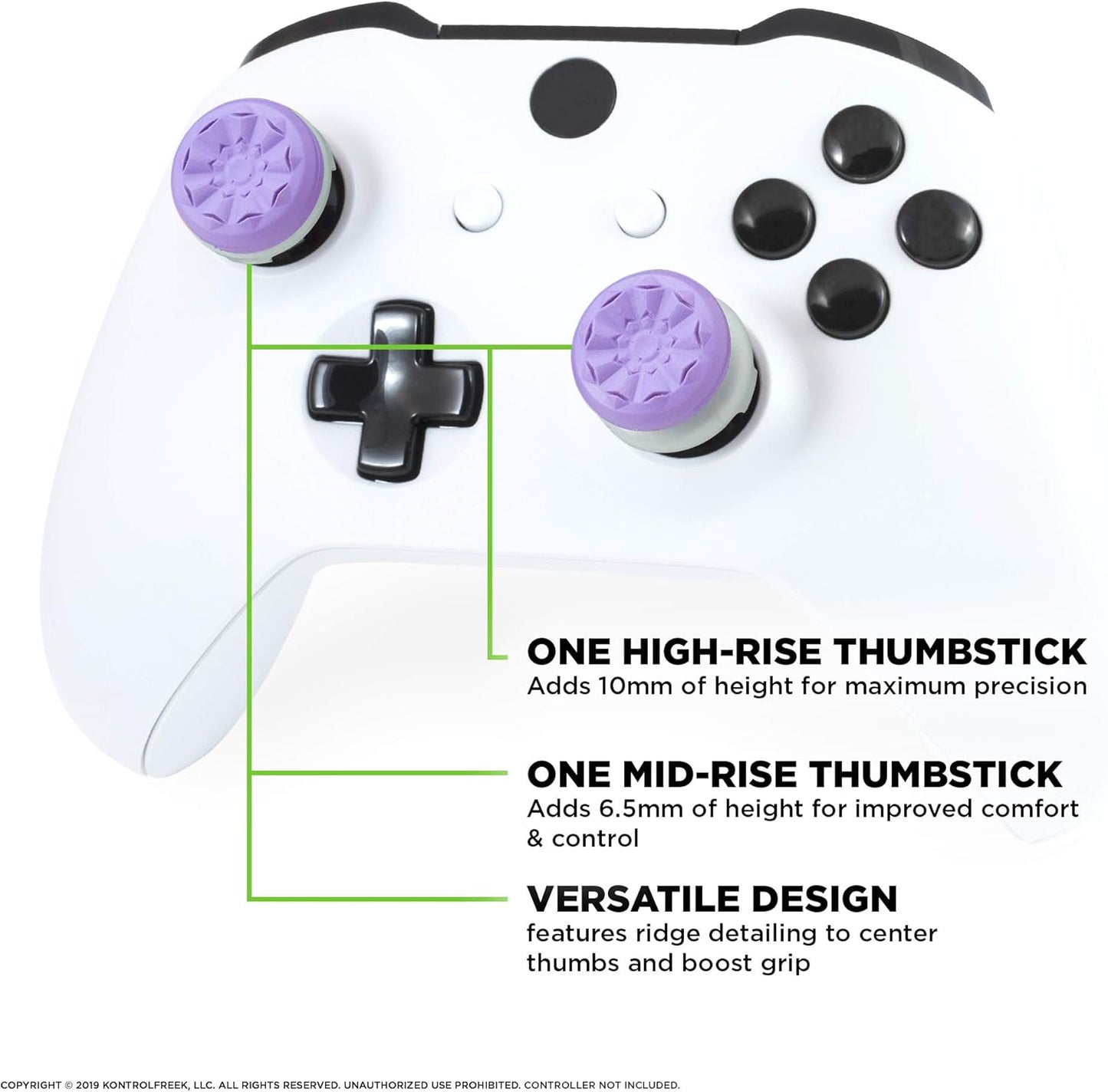 KontrolFreek FPSFreek Galaxy Purple Thumbsticks - Xbox SeriesX|S & One - Mixed‑Rise Dual Grip - New