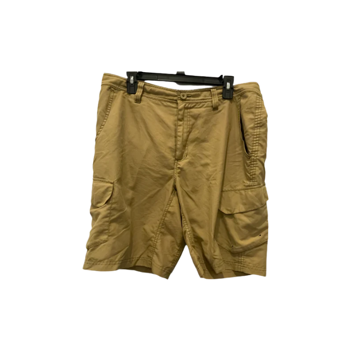 Magellan Mens Cargo Shorts Outdoor Cargo Pockets Fishing Elastic Waist - Khaki - 30 - Good