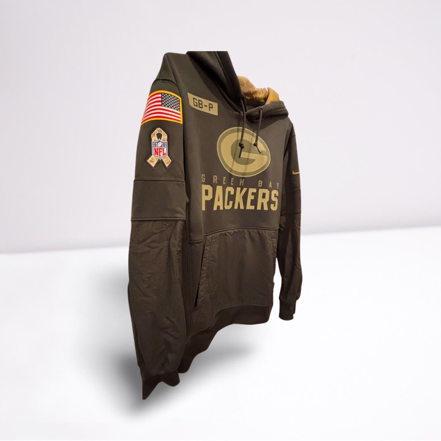Nike Mens NFL Team Hoodie Green Bay Packers Salute to Service - BlackCamo - Medium - Like New