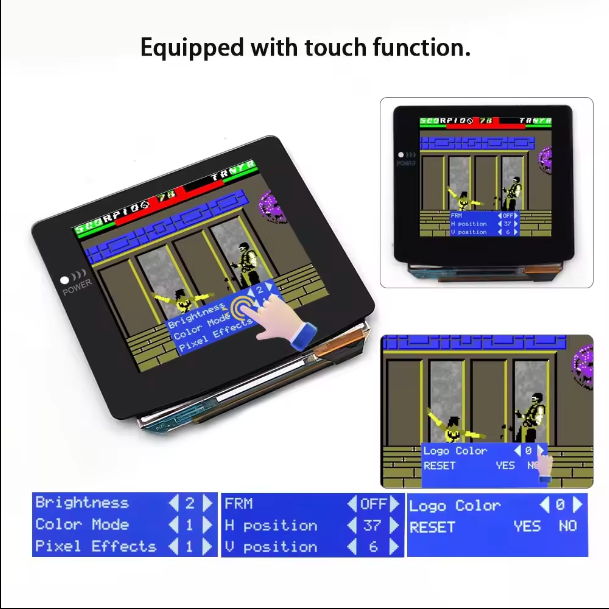Nintendo Game Boy Color Console - Clear Edition - AMOLED XL LCD Touch Screen - Custom Built & Upgraded