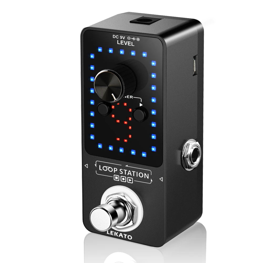 LEKATO Guitar Effect Pedal Looper 9 Loops 40 Mins Multifunction Loop Station