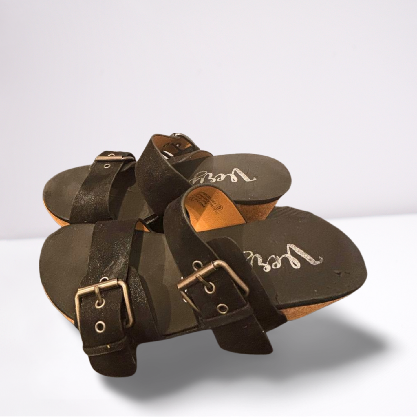 Very G Womens Wedges Shoes - Black - 9 - Very Good