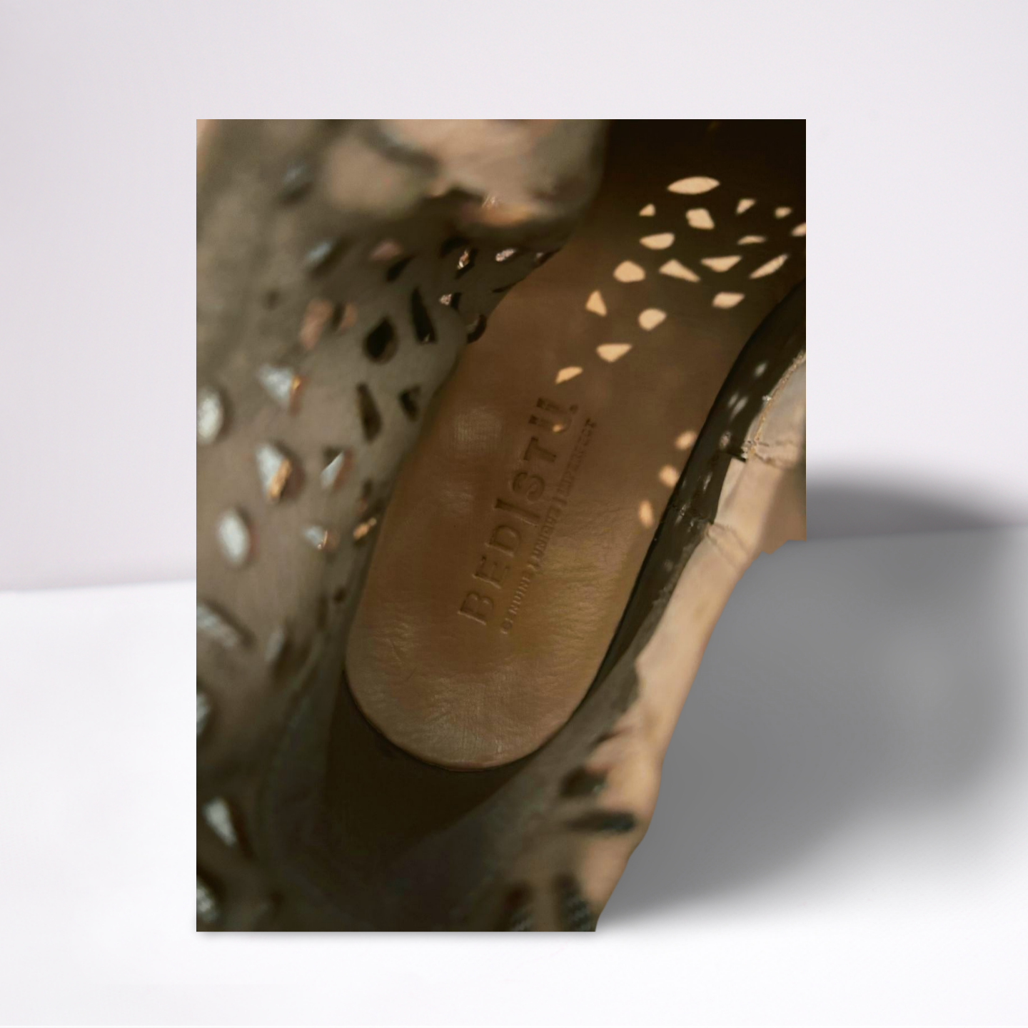 BED STU Womens Boots Ankle Zip Perforated Leather - Brown - 9 - Very Good