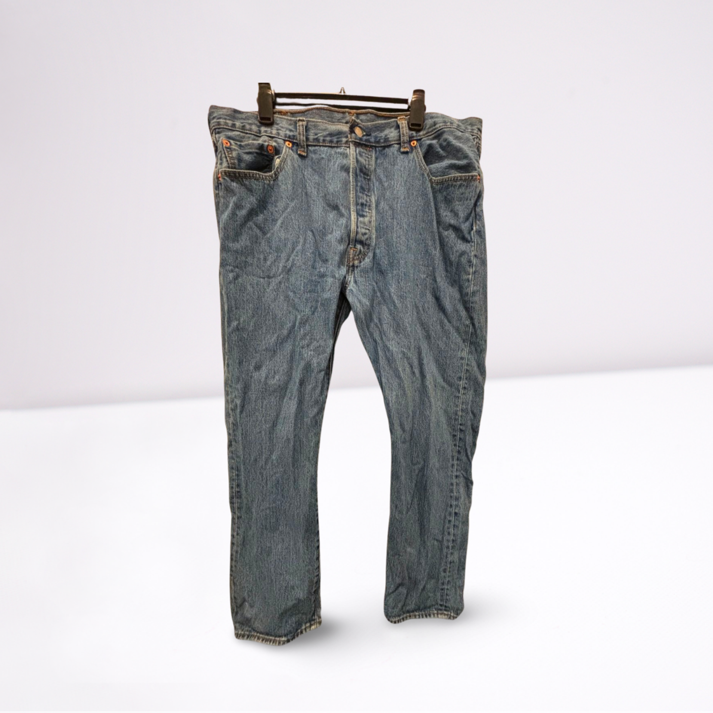 Levi Strauss Mens Jeans 501 Button Closure Classic - Blue - 40x32 - Very Good