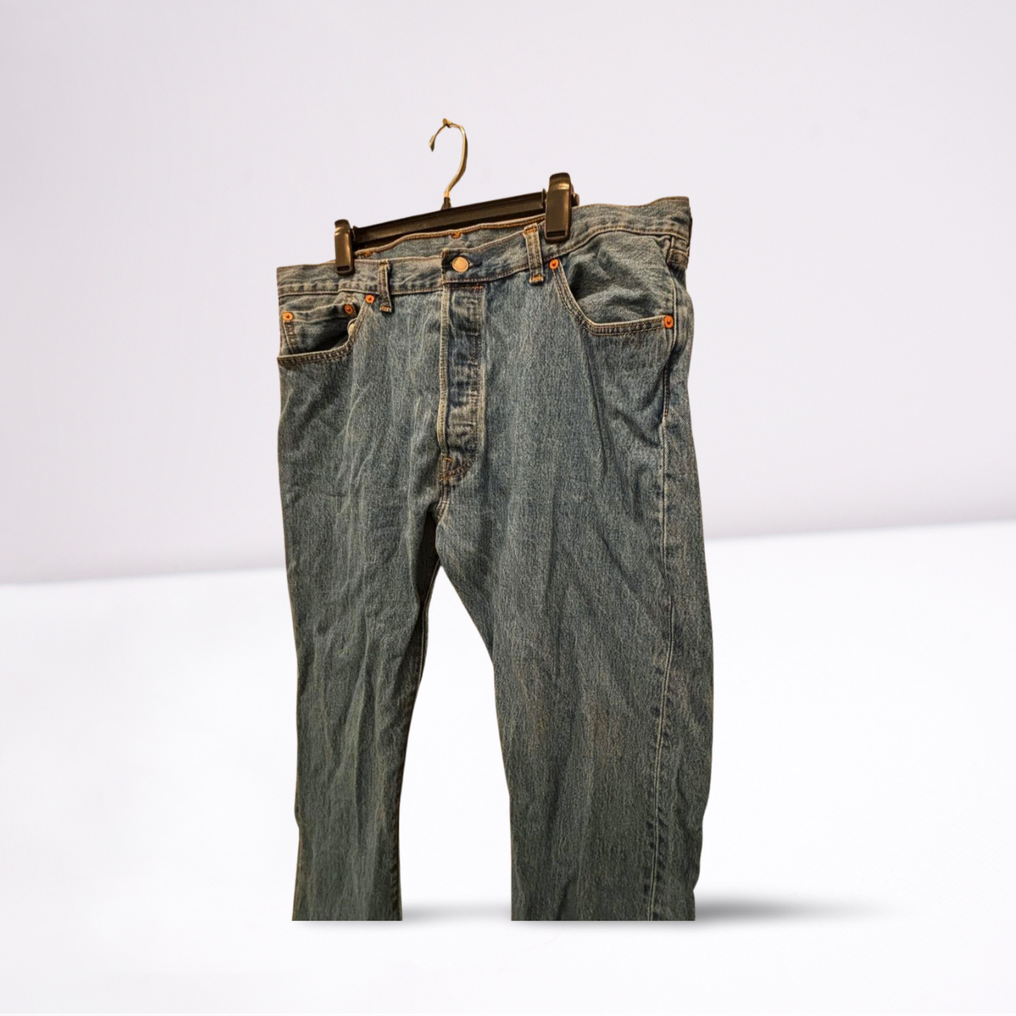 Levi Strauss Mens Jeans 501 Button Closure Classic - Blue - 40x32 - Very Good