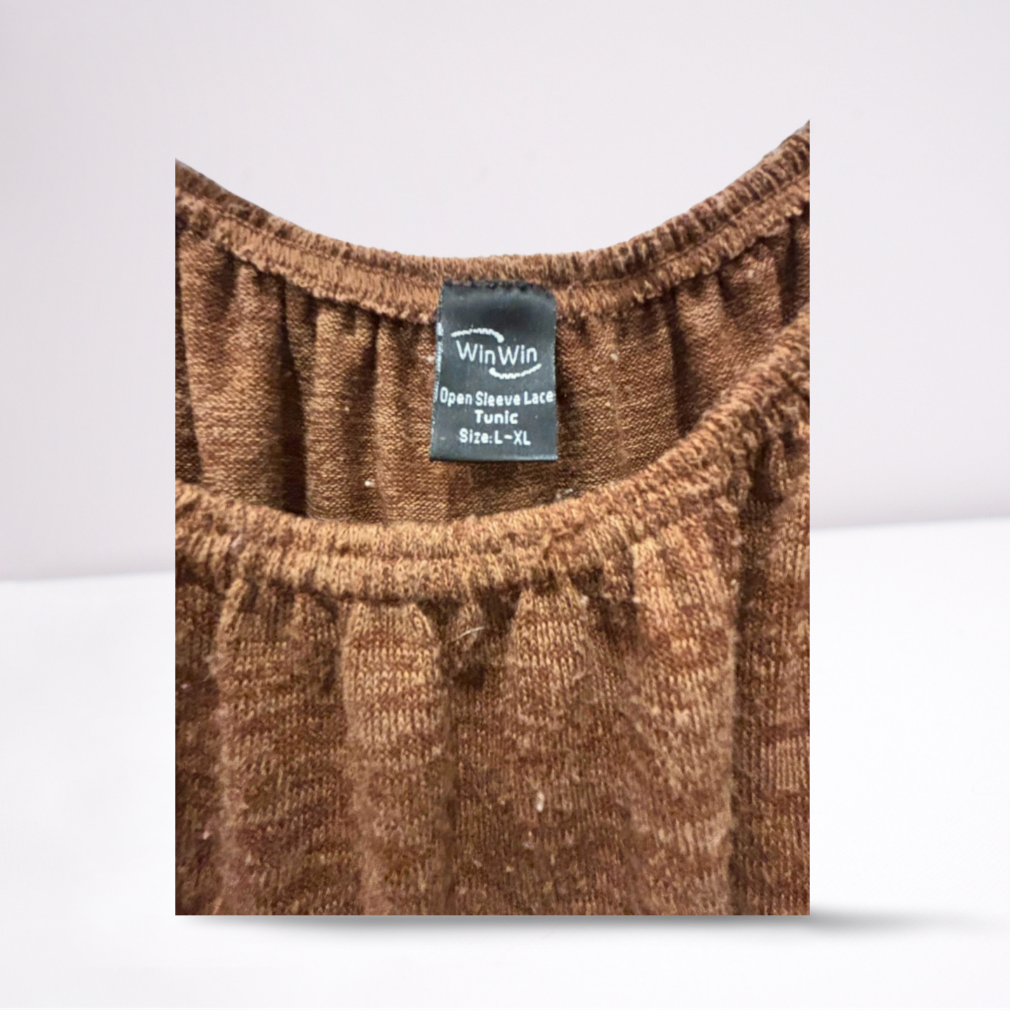 WinWin Womens Tunic Open Sleeve - Brown - LXL - Very Good