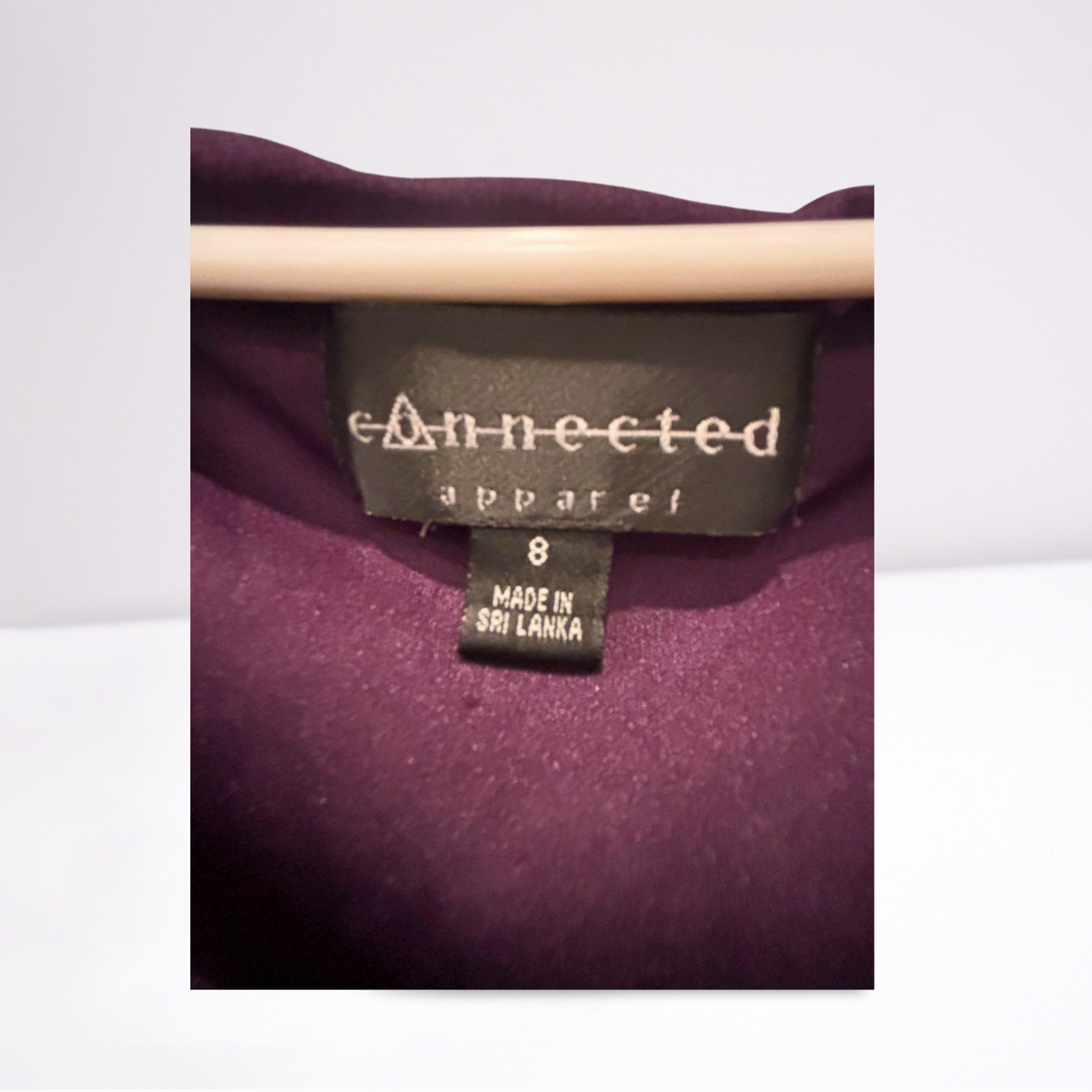 Connected Apparel Womens Dress Knee Length Long Sleeve Fitted - Plum - 8 - Like New