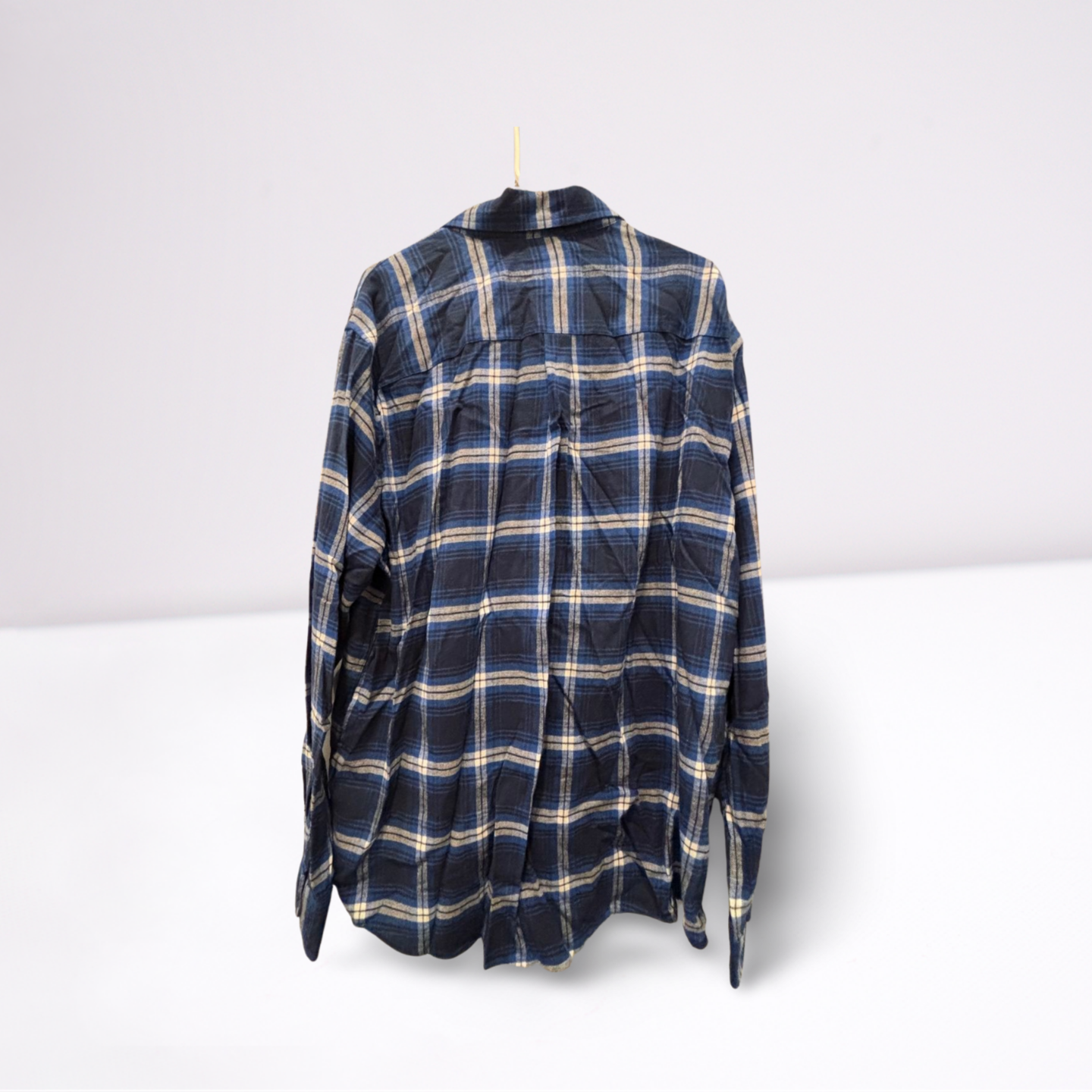 Chaps Mens Polo Shirt Performance Plaid Collared - Blue - XXL - Like New