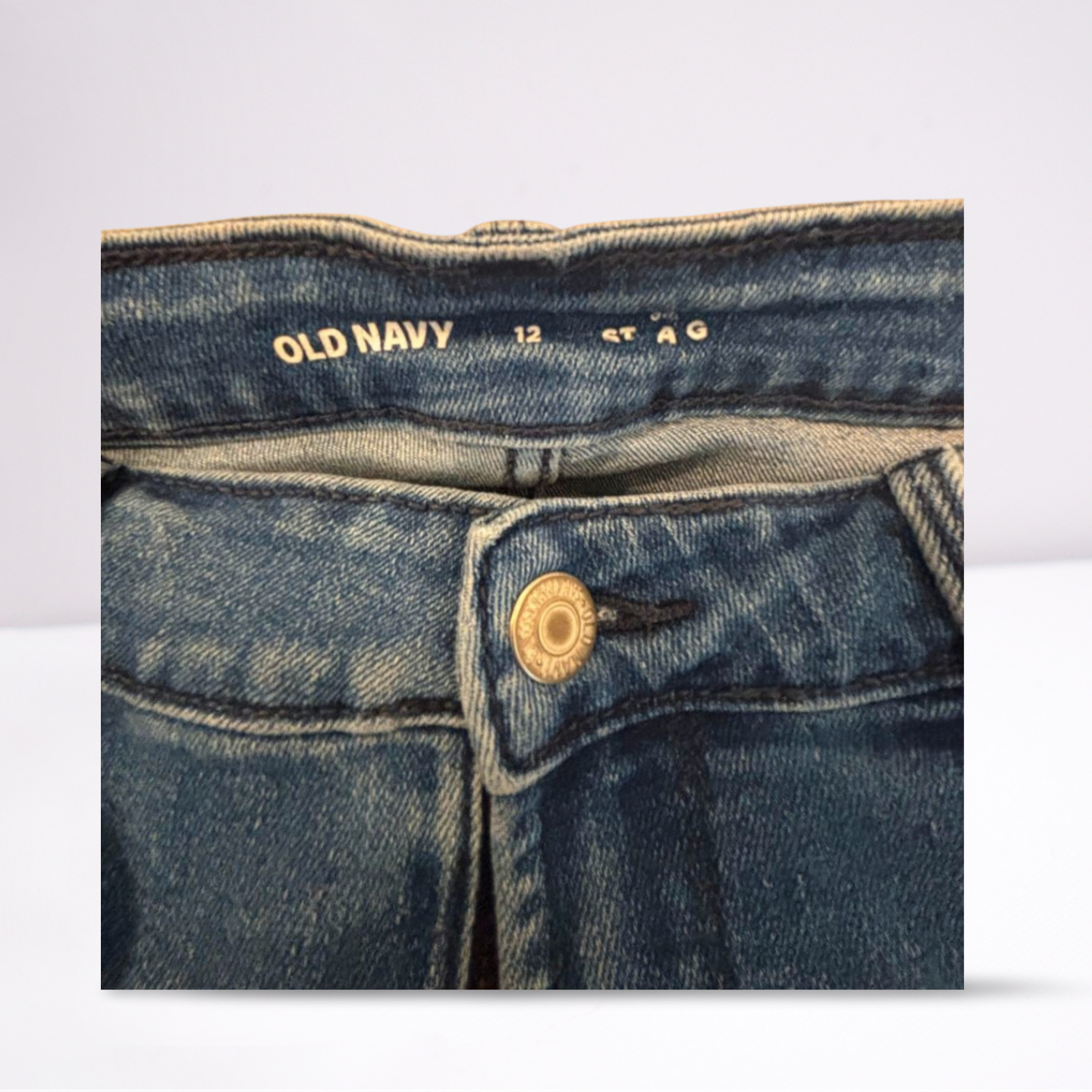 Old Navy Womens Jeans Medium Wash Straight - Blue - 12 - Very Good