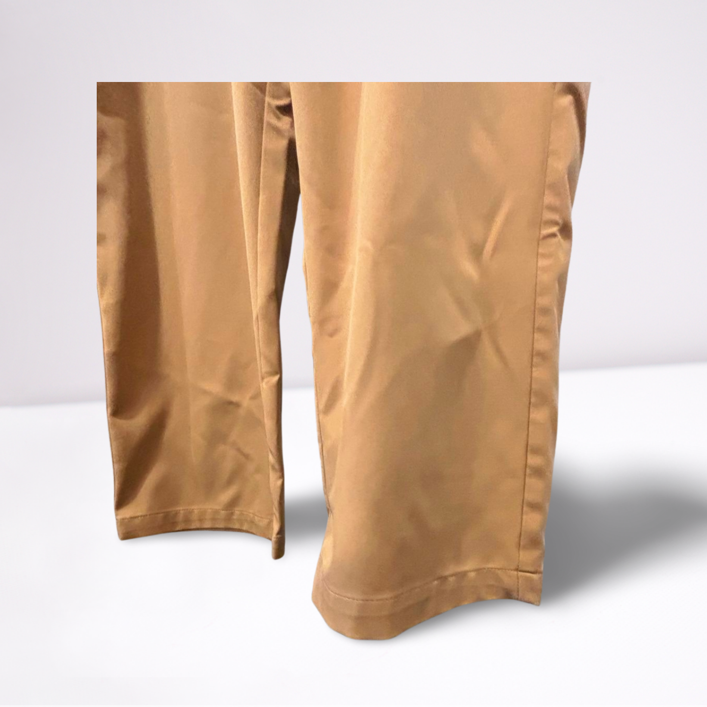 Haggar Mens Pants Casual Cool 18 Pro Classic - Khaki Beige - 40x30 - Very Good