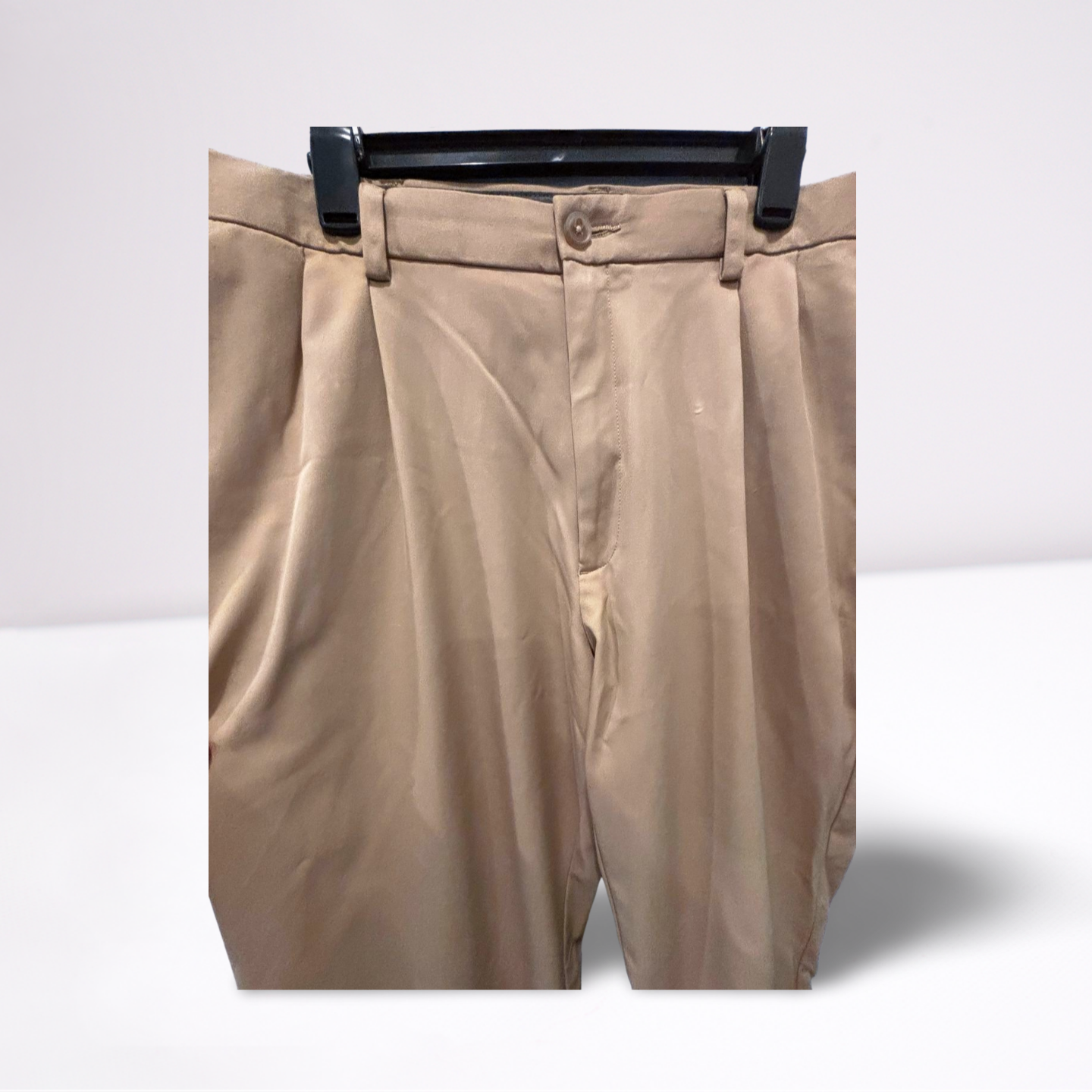 Roundtree & Yorke Mens Khaki Pants Casual Classic - Khaki Beige- 38x30 - Very Good