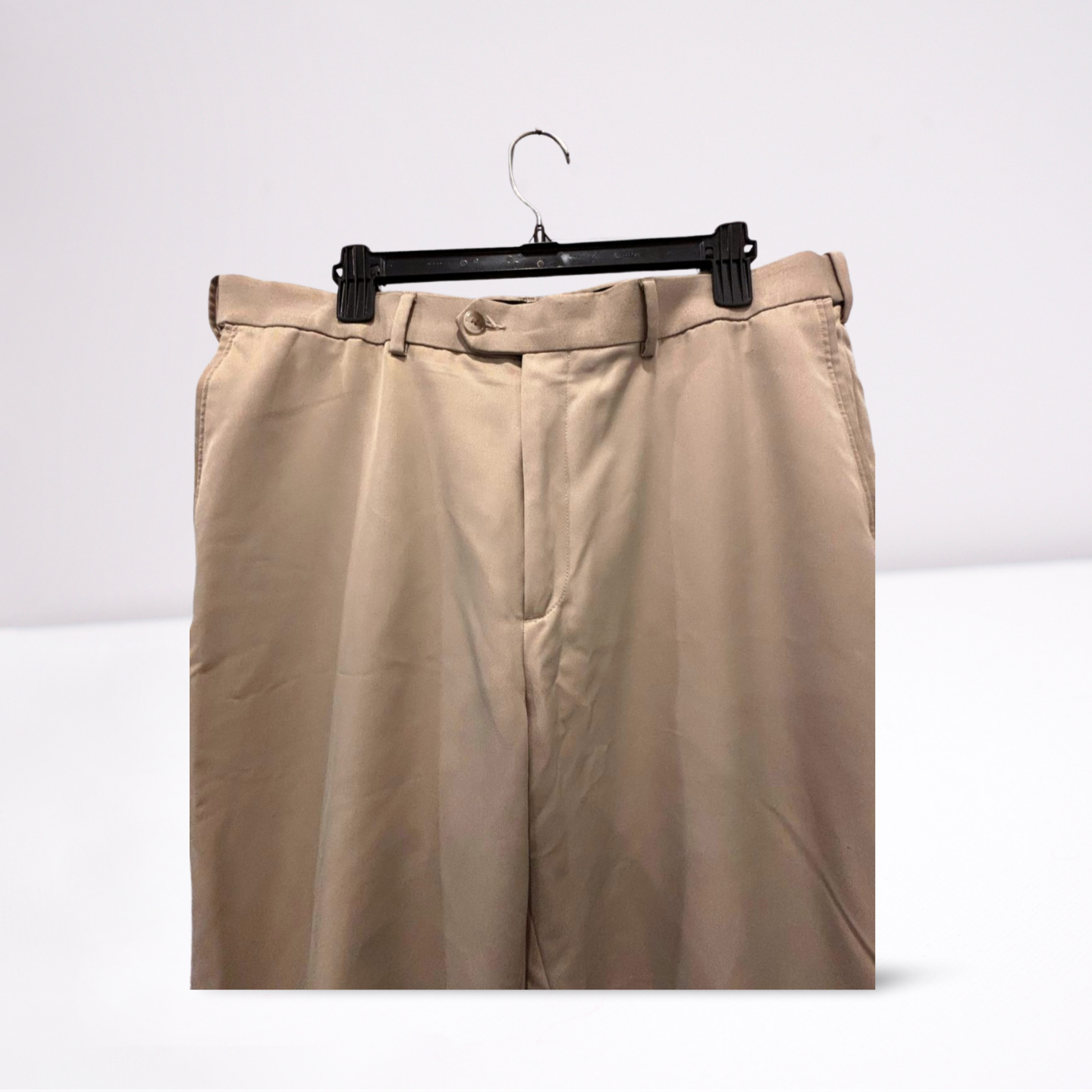 Roundtree & Yorke Mens Khaki Pants Casual Classic - Khaki Beige- 38x30 - Very Good