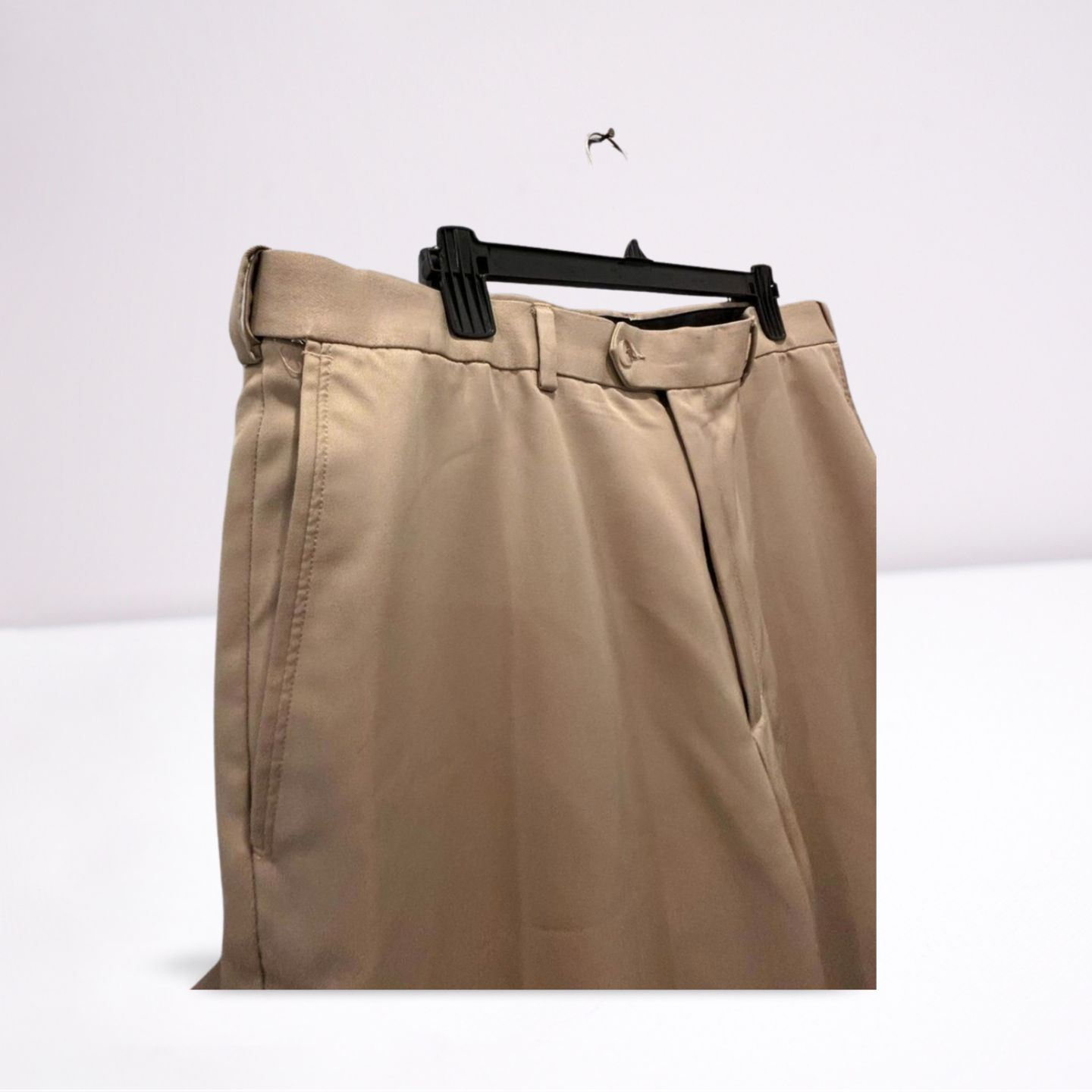 Roundtree & Yorke Mens Khaki Pants Casual Classic - Khaki Beige- 38x30 - Very Good