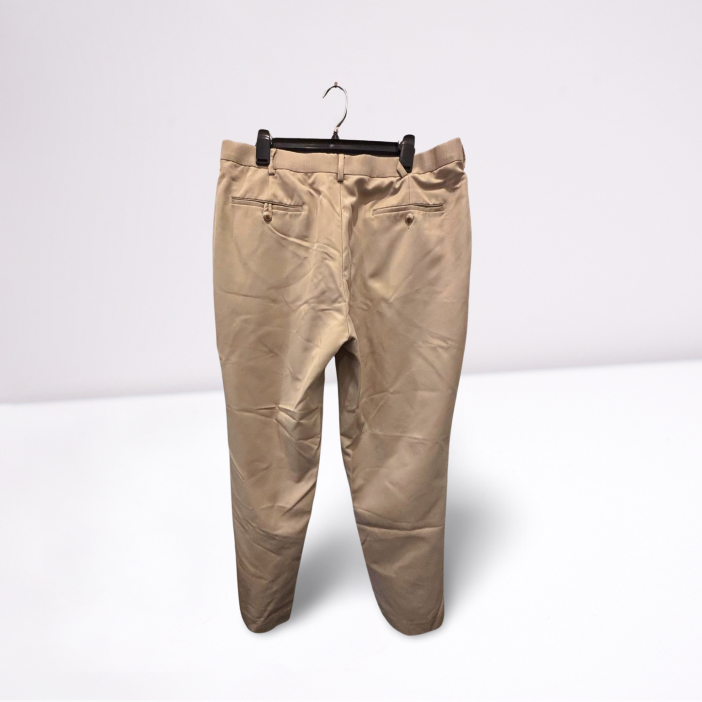 Roundtree & Yorke Mens Khaki Pants Casual Classic - Khaki Beige- 38x30 - Very Good