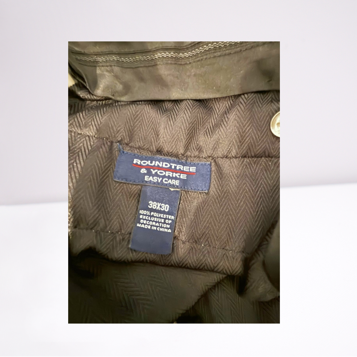 Roundtree & Yorke Mens Khaki Pants Casual Classic - Khaki Beige- 38x30 - Very Good