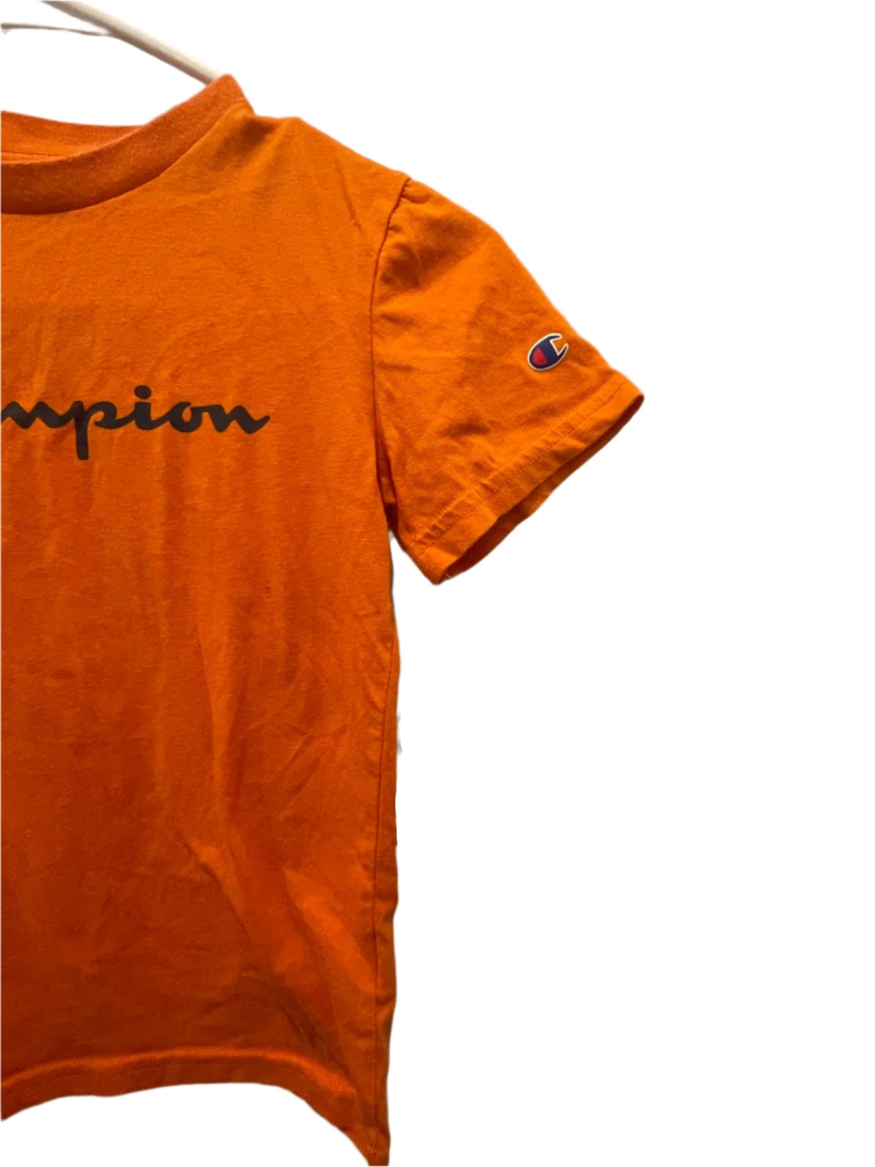 Champion Youth Boys T-Shirt Active Stitched Logo - Orange - 7 - Very Good