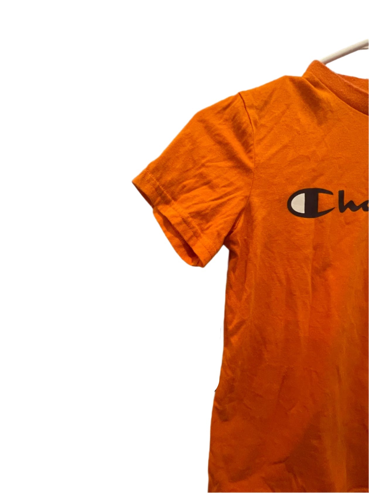 Champion Youth Boys T-Shirt Active Stitched Logo - Orange - 7 - Very Good