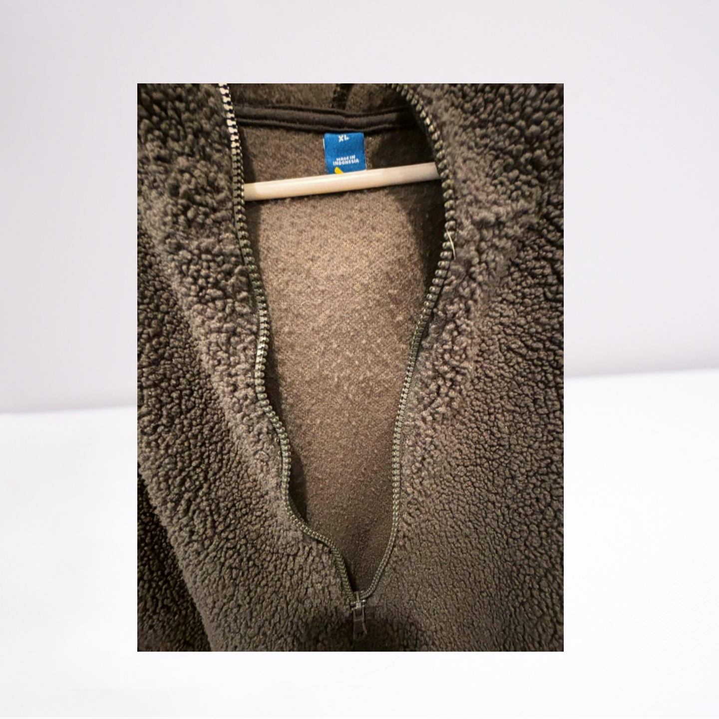 Getafterit Womens Pullover Quarter-Zip Oversized Fuzzy Hooded - Gray - XL - Very Good