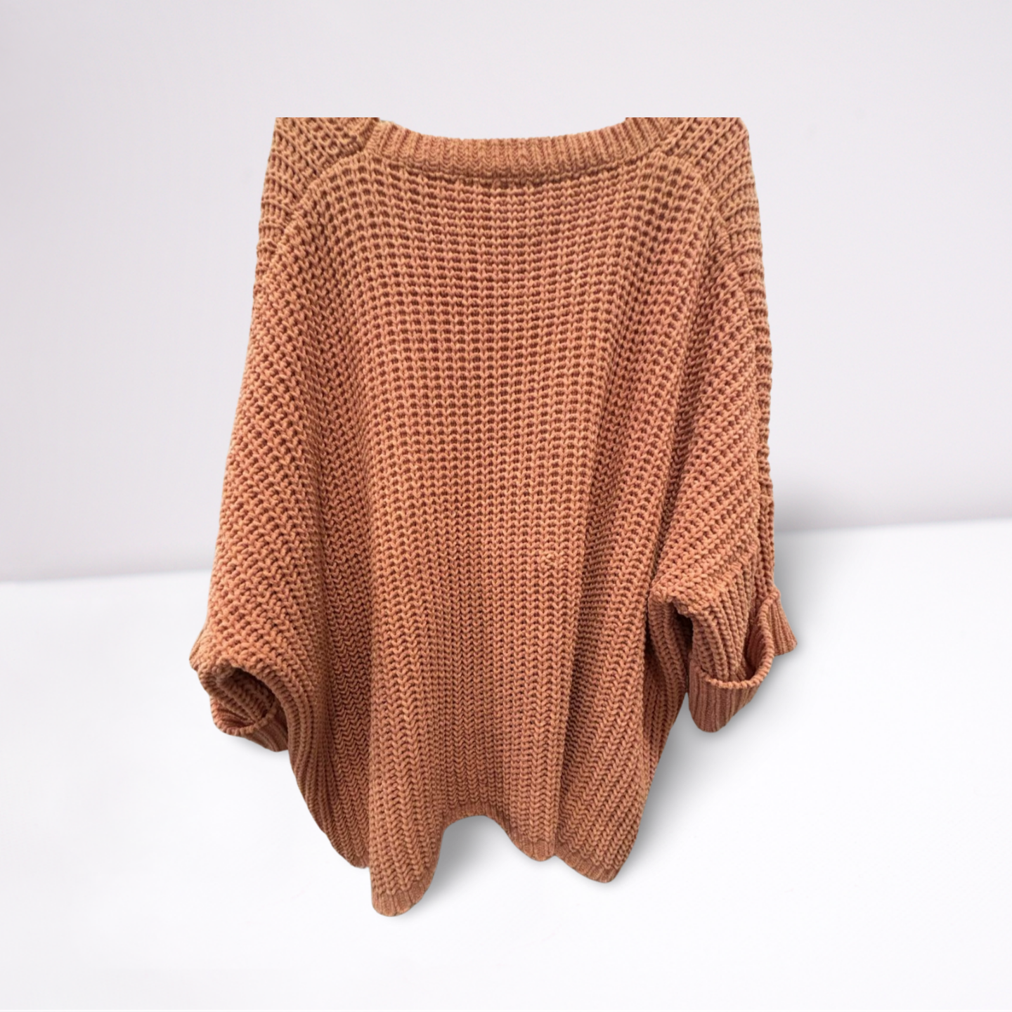 POL Womens Sweater Quarter Length Sleeve Pocket - Coral - Medium - Very Good