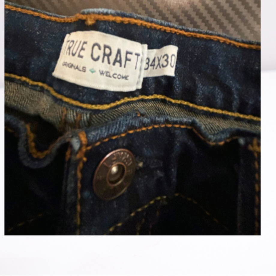 True Craft Jeans - Men - Blue - Size Large Dark Wash Slim - Very Good