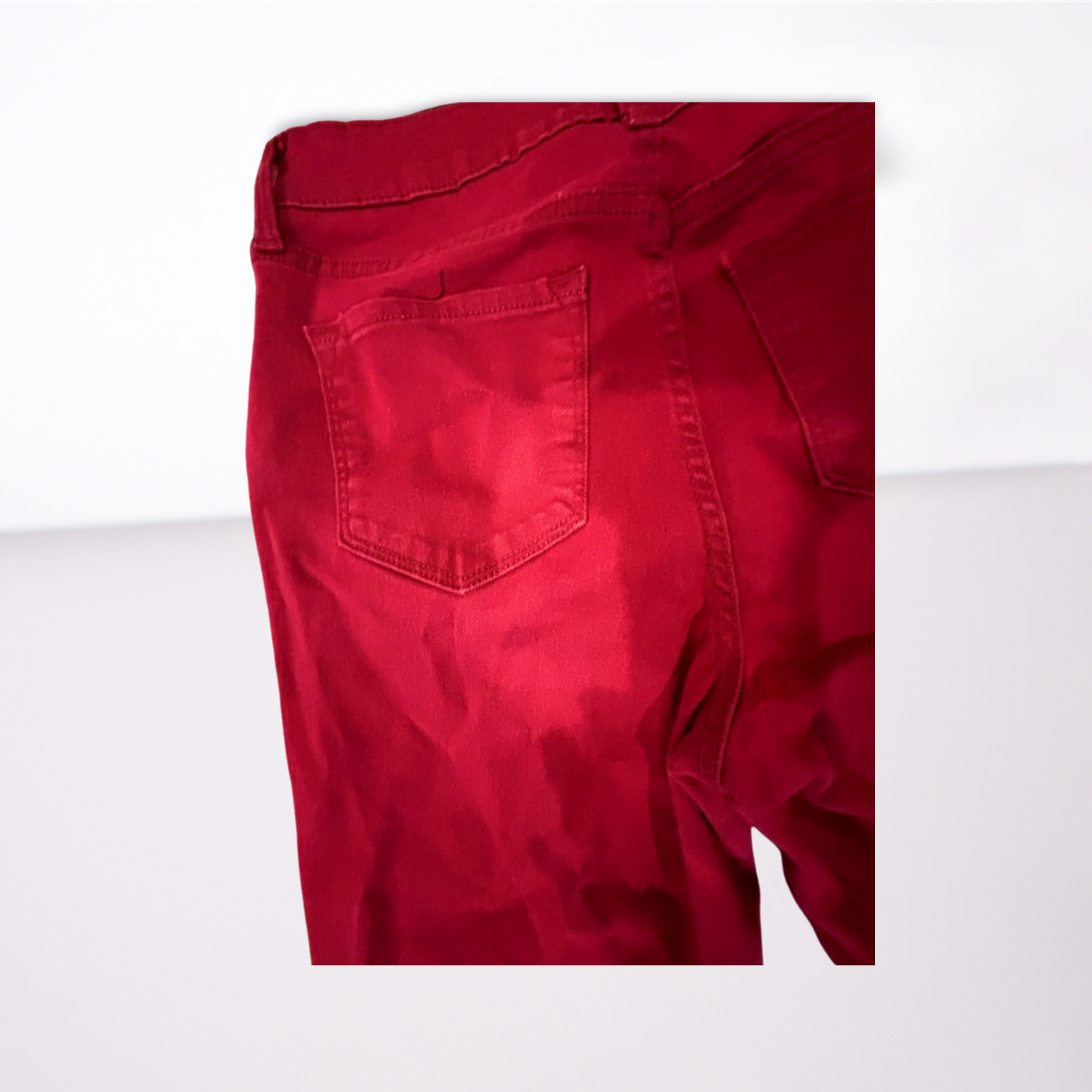 Old Navy Womens Jeans Rockstar Mid-Rise Regular - Red - 10R - Like New