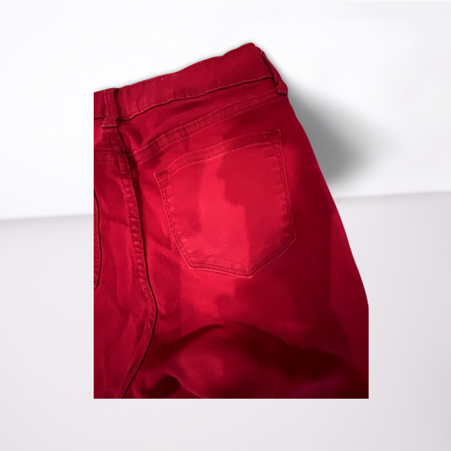 Old Navy Womens Jeans Rockstar Mid-Rise Regular - Red - 10R - Like New