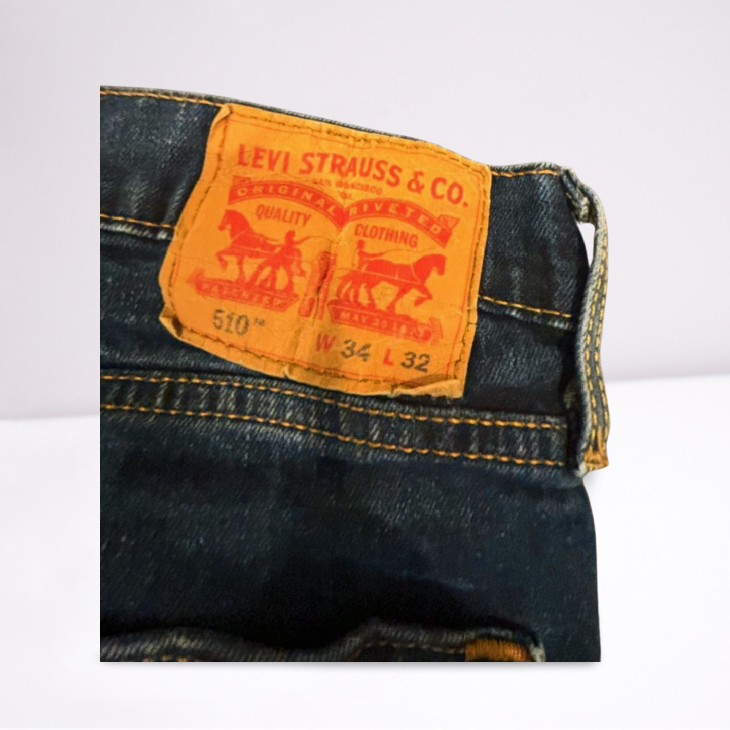 Levi Strauss Mens Jeans 610 Dark Wash - Blue - 34x32 - Very Good
