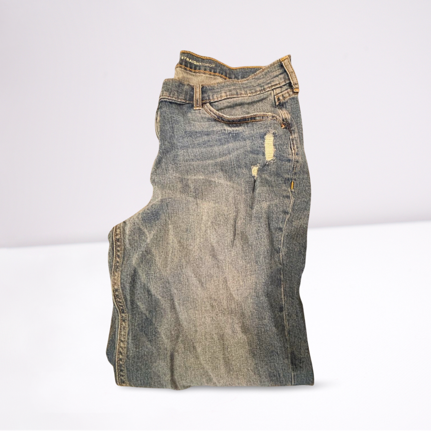 Old Navy Womens Jeans Boyfriend Distressed Medium Wash Straight - Blue - 14 - Like New