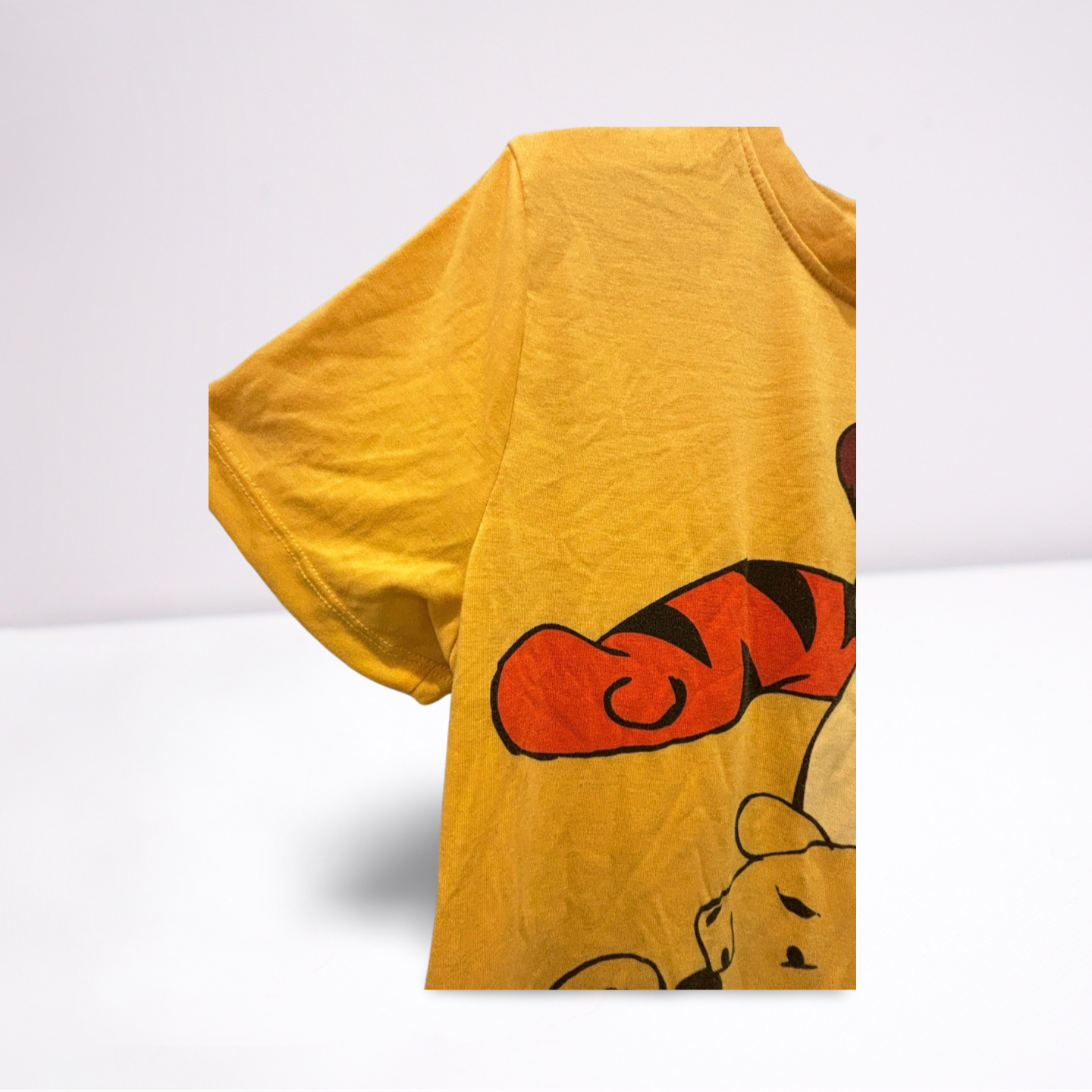 Disney Youth Girls T-Shirt Winnie the Pooh & Tigger Graphic - Yellow - Youth L - Like New
