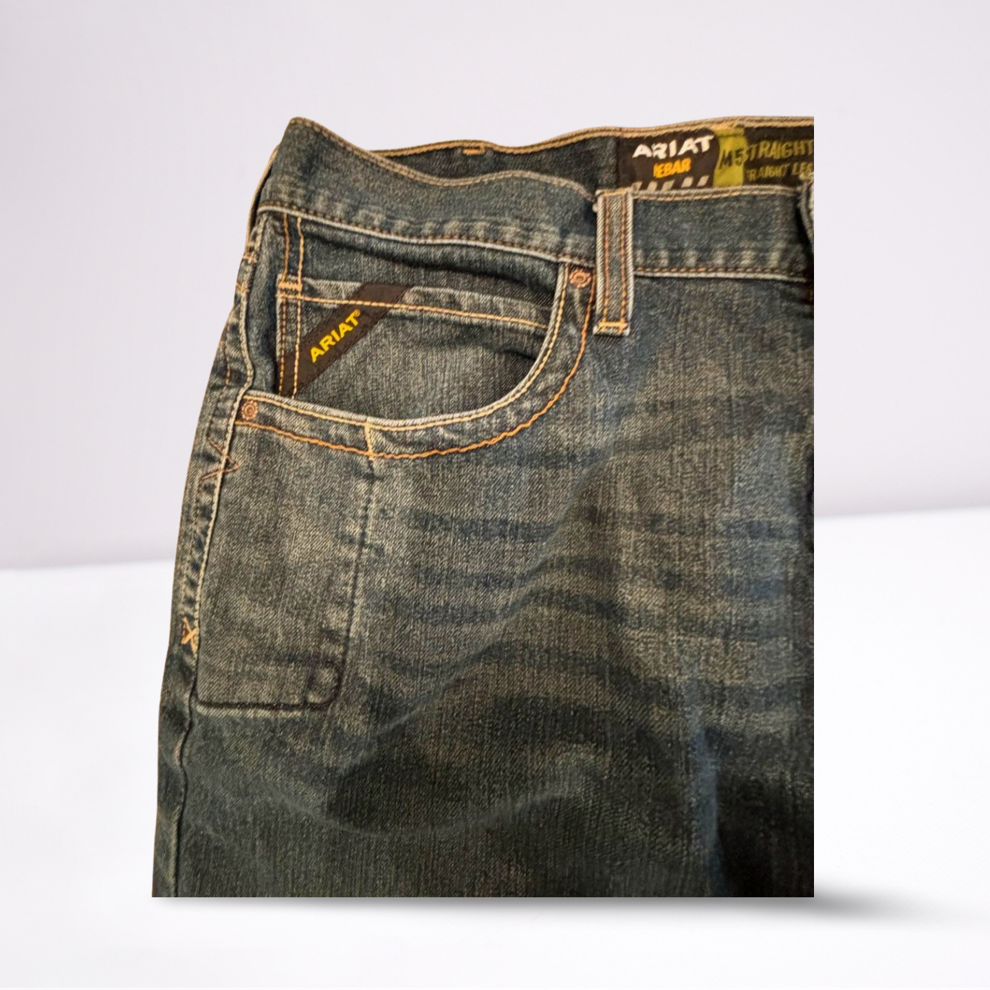 Ariat Mens Jeans Rebar M5 Casual Straight - Blue - 38x32 - Like New