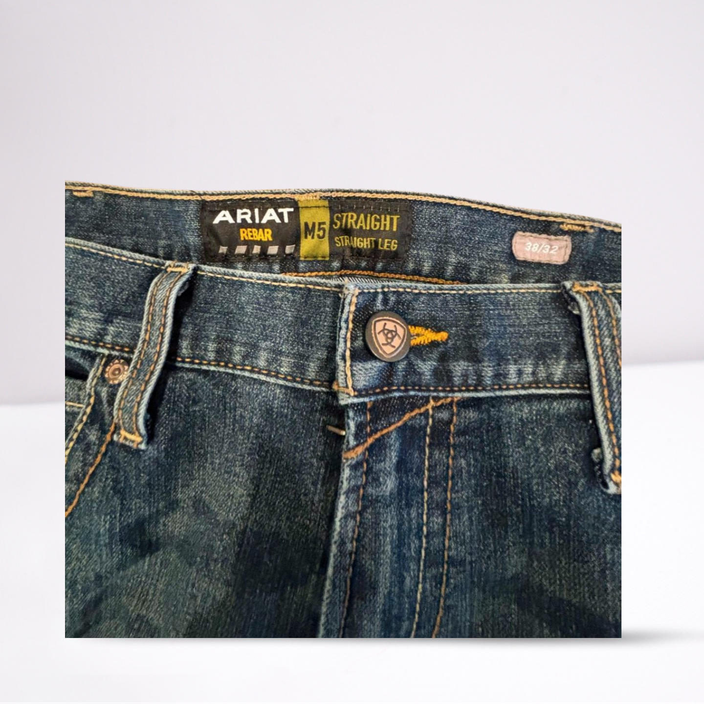 Ariat Mens Jeans Rebar M5 Casual Straight - Blue - 38x32 - Like New
