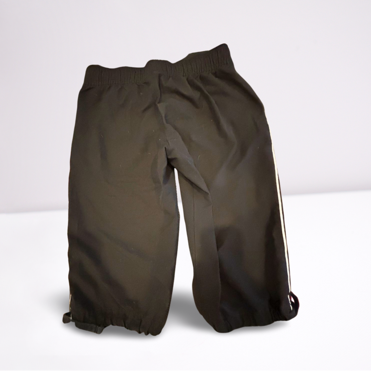 Youth Girls Nike Athletic Capri Pants Workout Stitched Logo Ties - Youth Medium - Black - Very Good