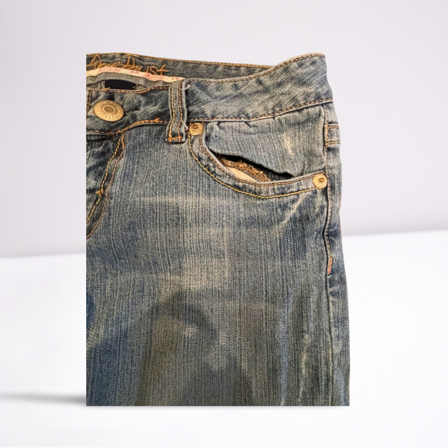 Womens Amethust Jeans Slightly Distressed Vintage - Size 9 - Blue - Very Good