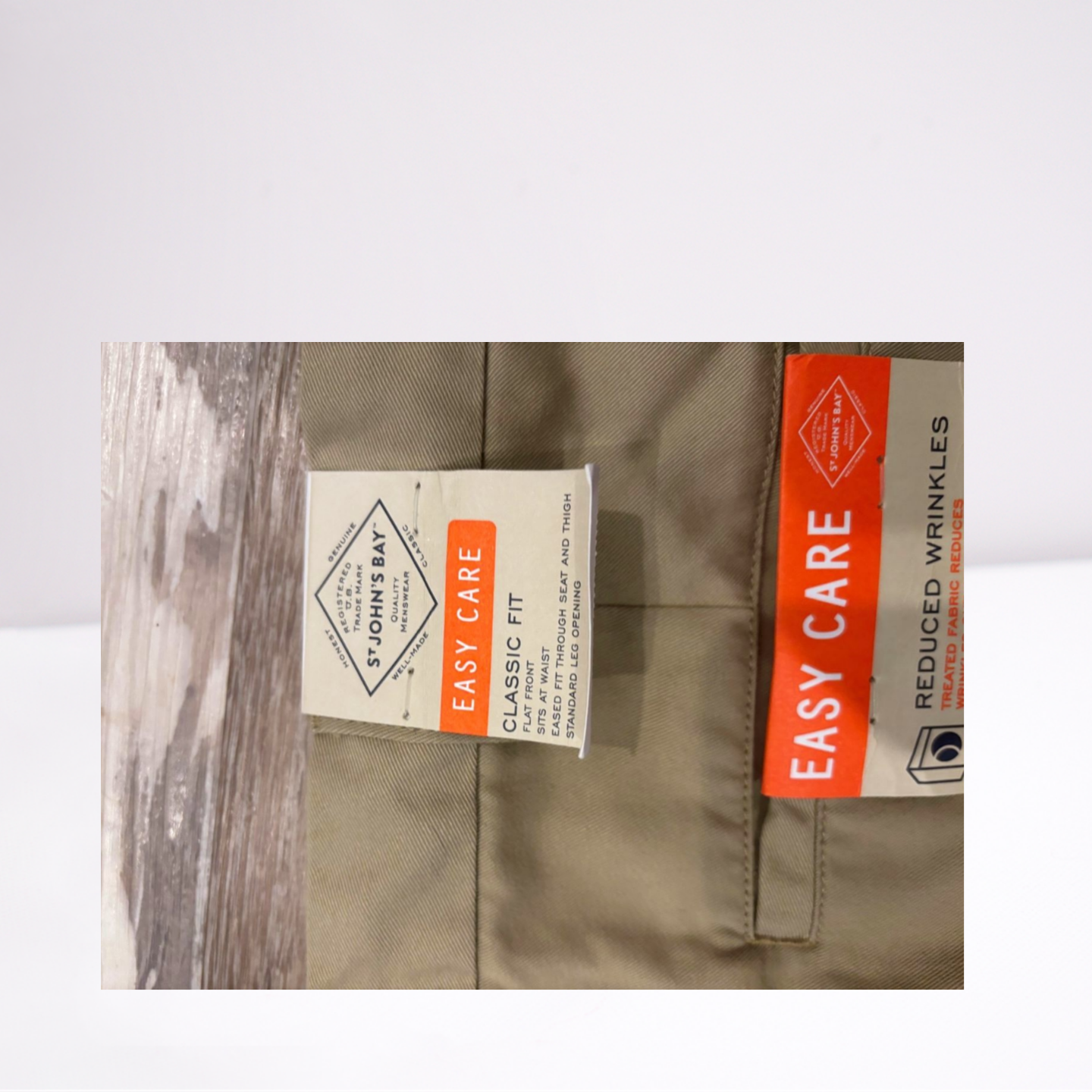 St. Johns Bay Mens Pants Casual Khaki Pants - Beige - 38x30 - New