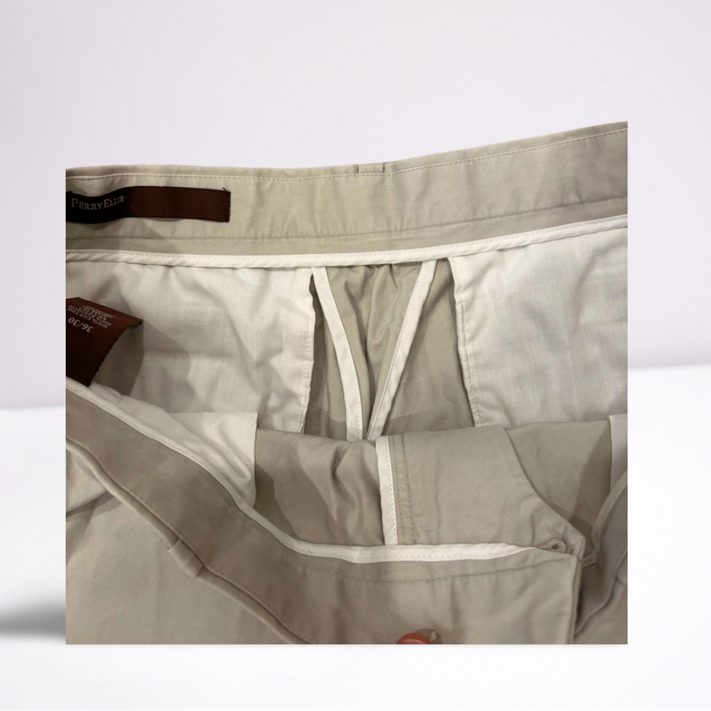 Perry Ellis Mens Pants Casual Pants - Khaki - 36x30 - Very good