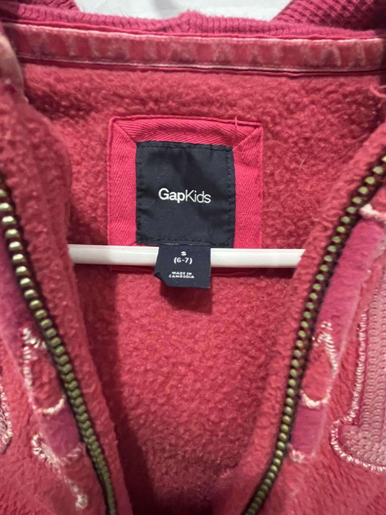 Gap Kids Jacket Sequent Logo Zip-Up - Pink - Small - Good
