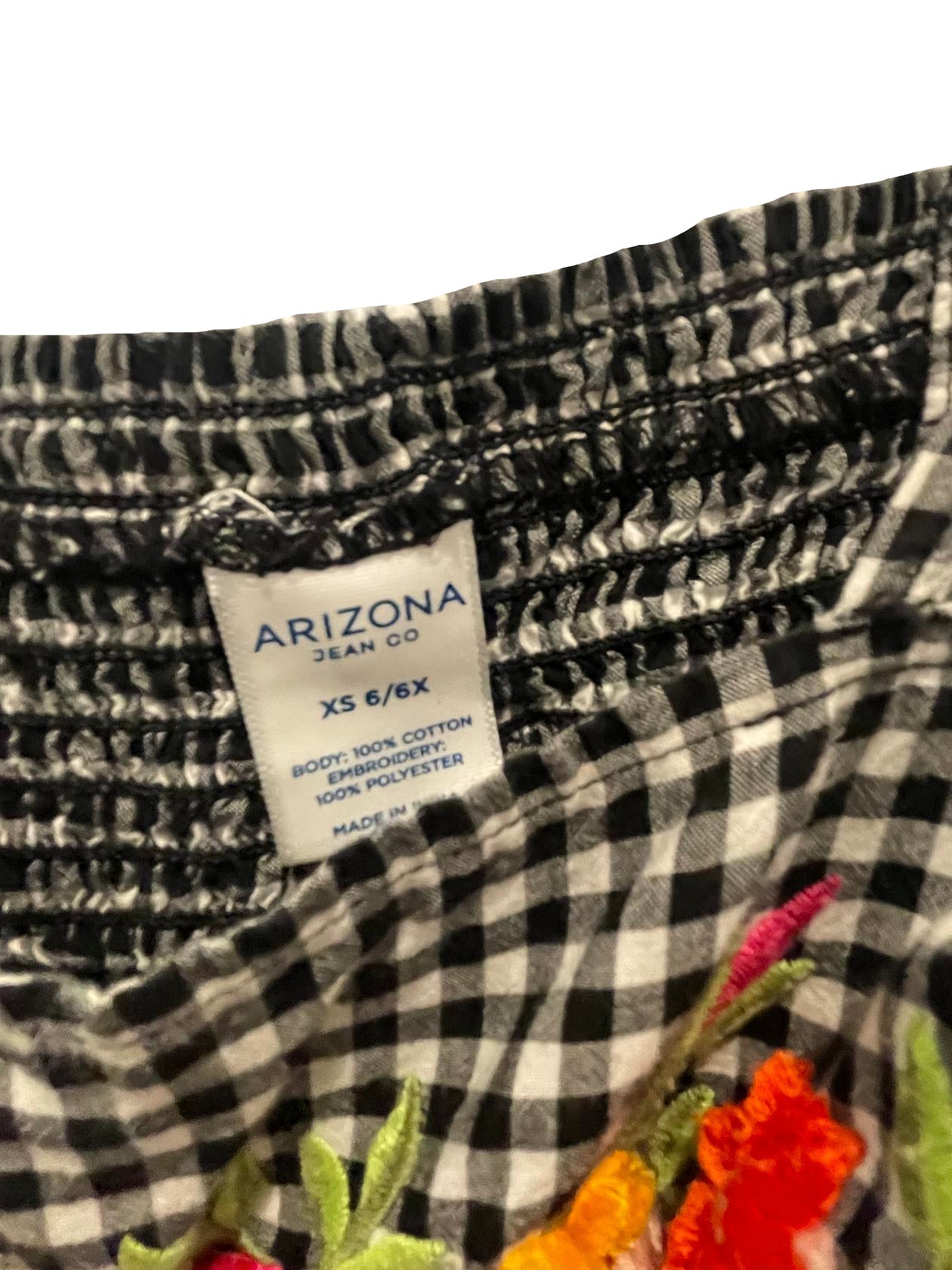 Arizona Kids Dress Floral Checkered - Black - XS - Very Good