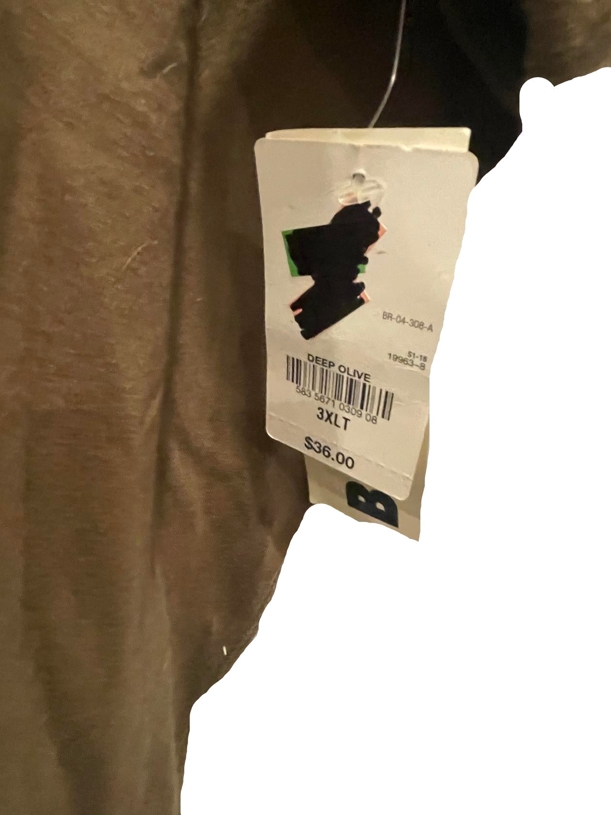 Arizona Mens Polo Shirt Collared Big and Tall - Deep Olive - 3XLT - New