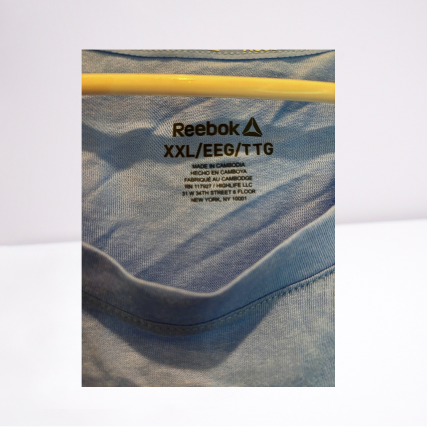 Reebok Mens T-Shirt Active Graphic - Light Blue - XXL - Like New