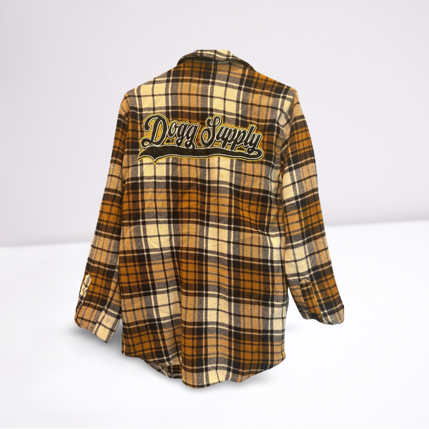 Dogg Supply by Snoop Dogg Mens Button Down Shirt Rapper Loose - GoldWhiteBlack - Small - Like New